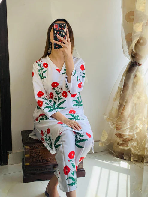 Poppy Blockprinted Co-ord Set